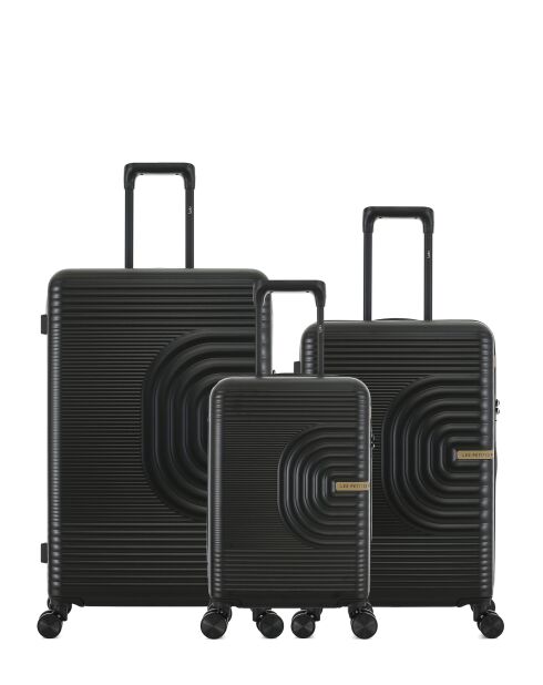 Set mit 3 großen Koffern, Weekend und Kabine XS Celia schwarz