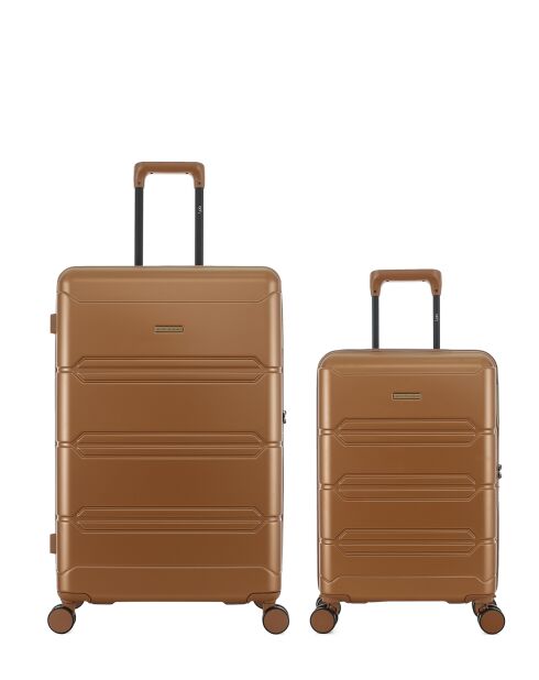 Set van 2 grote koffers en cabine Lynda bruin