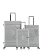 Set mit 3 großen Koffern, Weekend und Kabine XS Celia Silber