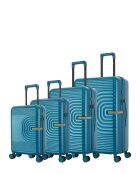 Set mit 4 Koffern Celia-O Pfauenblau