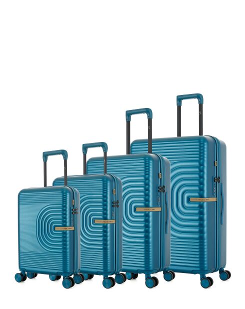 Set mit 4 Koffern Celia-O Pfauenblau