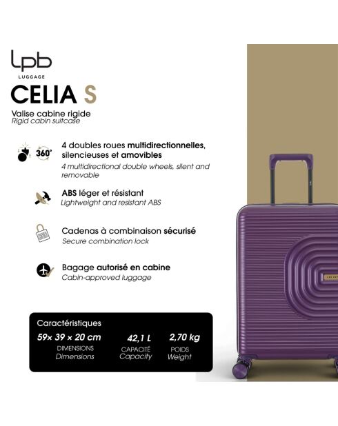 Valise Cabine Celia S bleu paon - 59x39x20 cm