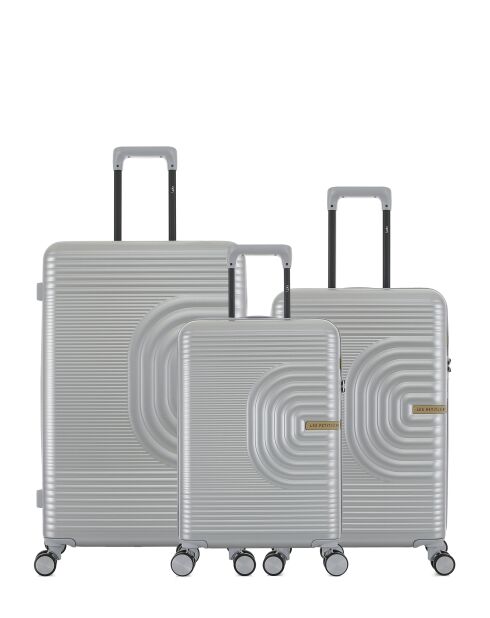 Set mit 3 großen Koffern, Wochenende und Kabine Celia Silver