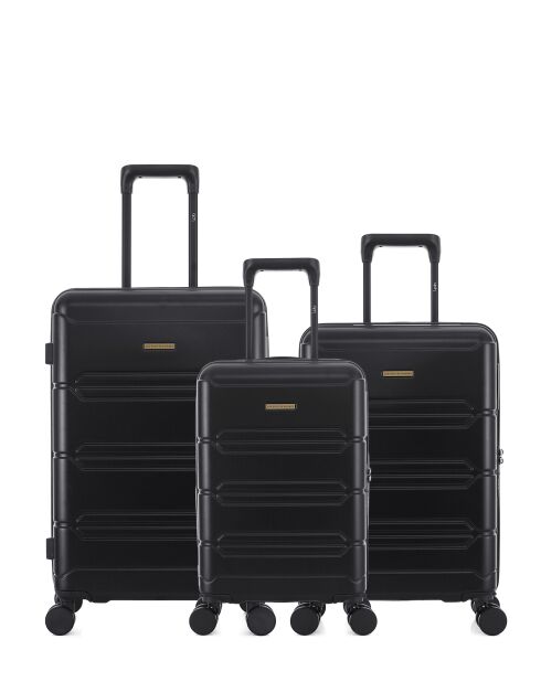 Set mit 3 schwarzen Lynda Weekend-, Kabinen- und XS-Kabinenkoffern