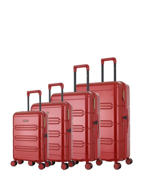 Set mit 4 burgunderfarbenen Lynda-O Koffern