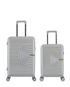 Set mit 2 silbernen XS Celia Wochenend- und Kabinenkoffern