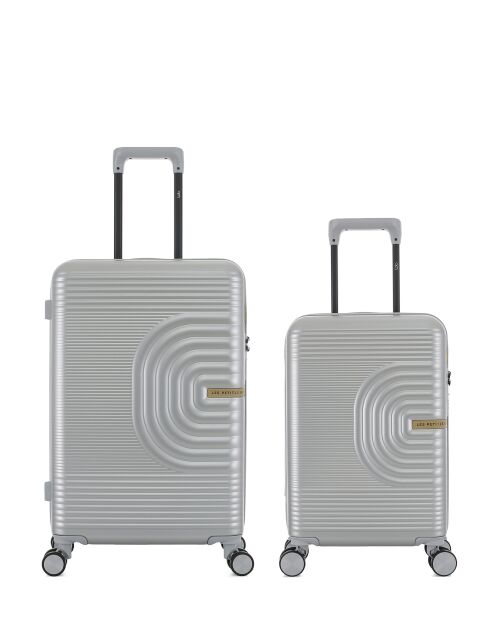 Set mit 2 silbernen XS Celia Wochenend- und Kabinenkoffern