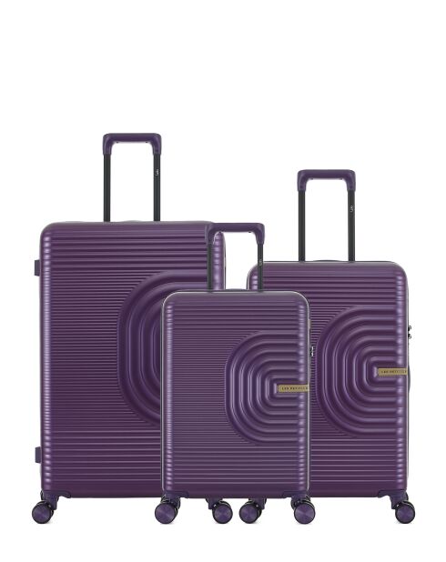 Set mit 3 großen Koffern, Wochenende und Kabine Celia lila