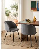 2 Chaises Nina grises - 52x60x79 cm