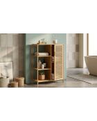 Mobile da bagno in bambù Maya con ripiano a 3 ripiani - 66x33x87 cm