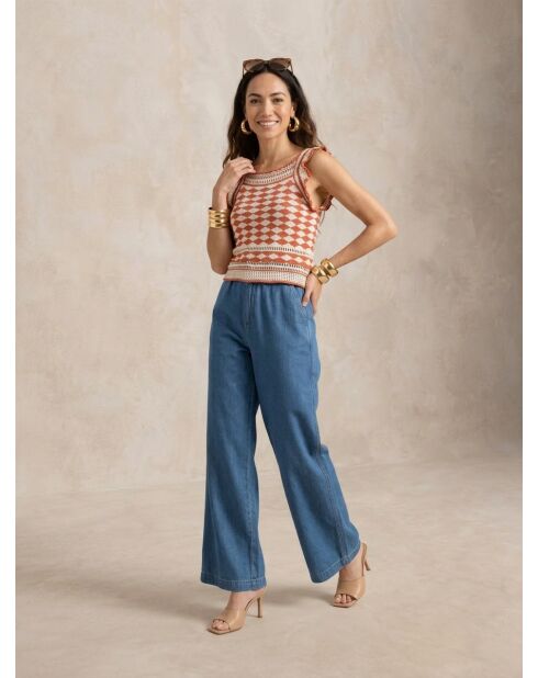 Top in maglia 61099020 Rosso