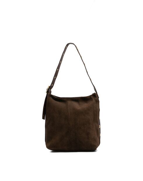 Sac porte épaule en cuir Nova moka - 35x35x14 cm