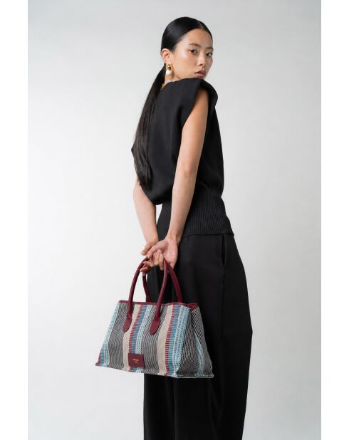 Sac à main en cuir Lyn rouge - 34x22x15 cm