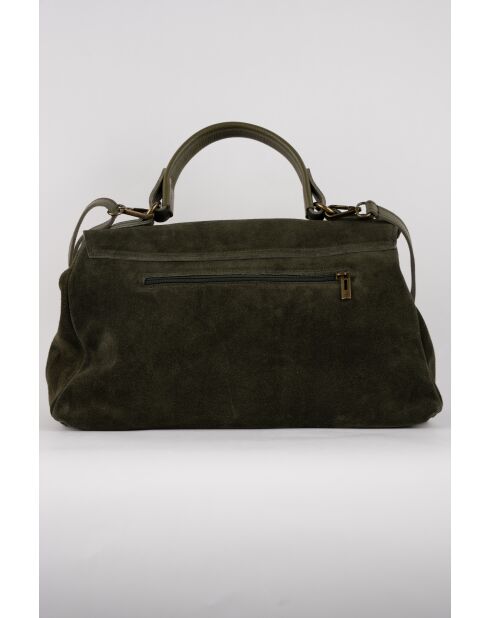 Sac à main en cuir Mick vert bouteille - 40x25x14 cm