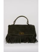 Sac à main en cuir Mick Frange vert bouteille - 40x25x14 cm