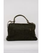 Sac à main en cuir Mick Frange vert bouteille - 40x25x14 cm
