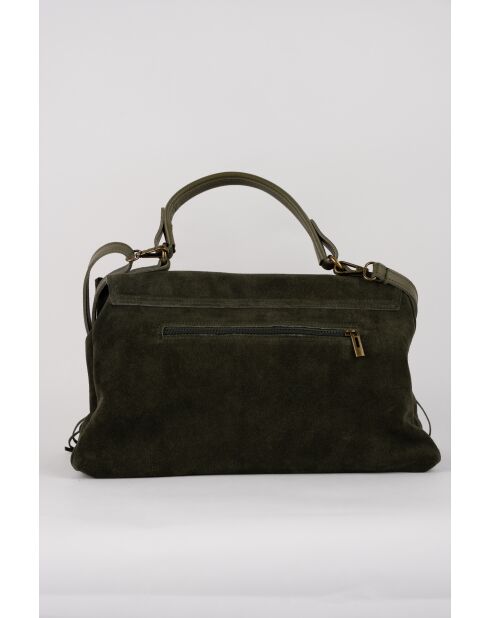 Sac à main en cuir Mick Frange vert bouteille - 40x25x14 cm