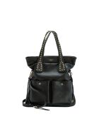 Bandolera Blaze de piel negra - 36x39x13 cm