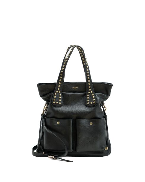 Bandolera Blaze de piel negra - 36x39x13 cm