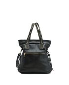 Bandolera Blaze de piel negra - 36x39x13 cm