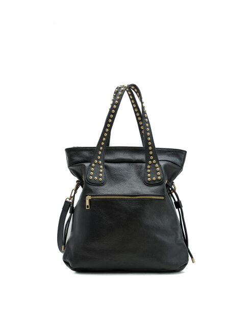 Bandolera Blaze de piel negra - 36x39x13 cm
