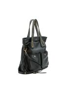 Bandolera Blaze de piel negra - 36x39x13 cm
