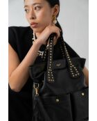 Bandolera Blaze de piel negra - 36x39x13 cm