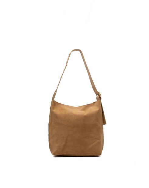 Sac porte épaule en cuir Nova camel clair - 35x35x14 cm