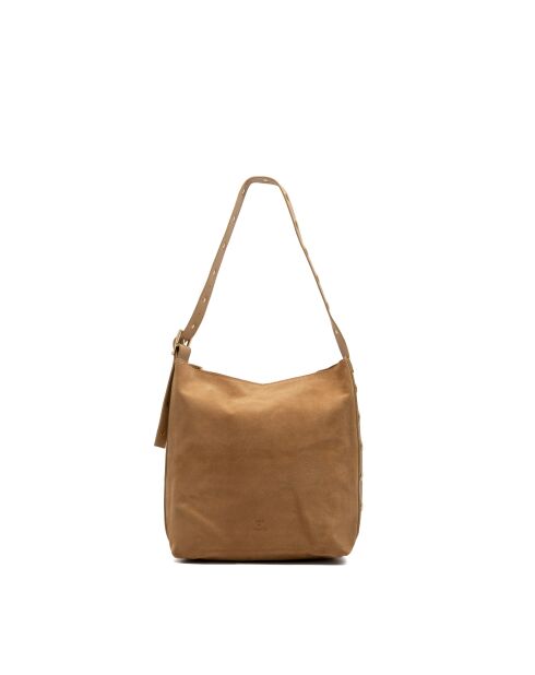 Sac porte épaule en cuir Nova camel clair - 35x35x14 cm