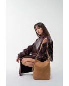 Sac porte épaule en cuir Nova camel clair - 35x35x14 cm