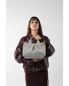 Sac à bandouliere en cuir Jeti gris - 31x24x12 cm