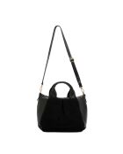 Bandolera Jeti de piel negra - 31x24x12 cm