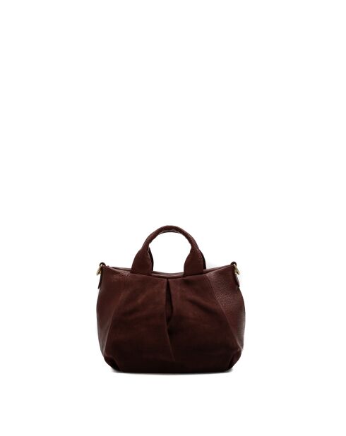 Jeti bordeauxrode leren schoudertas - 31x24x12 cm
