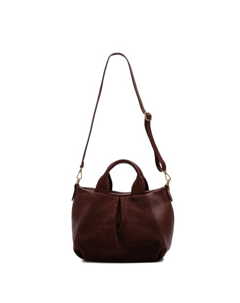Jeti bordeauxrode leren schoudertas - 31x24x12 cm