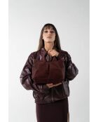 Jeti bordeauxrode leren schoudertas - 31x24x12 cm