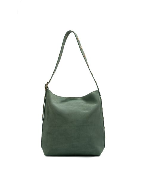 Sac porte épaule en cuir Nova vert menthe - 35x35x14 cm