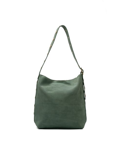 Sac porte épaule en cuir Nova vert menthe - 35x35x14 cm