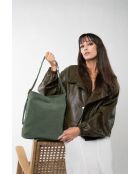 Sac porte épaule en cuir Nova vert menthe - 35x35x14 cm