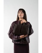 Jeti Schultertasche aus Mokkaleder - 31x24x12 cm