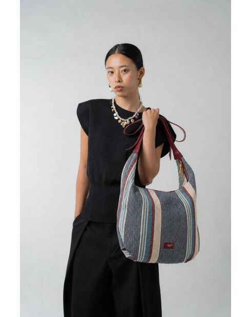 Sac porte épaule en cuir Gina rouge - 46x35x5 cm