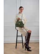 Sac à main en cuir Neva vert bouteille - 28x22x10 cm
