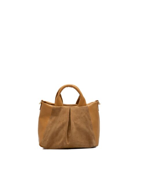 Bandolera Jeti de piel camel - 31x24x12 cm