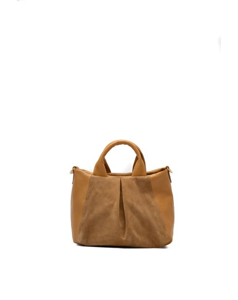 Bandolera Jeti de piel camel - 31x24x12 cm