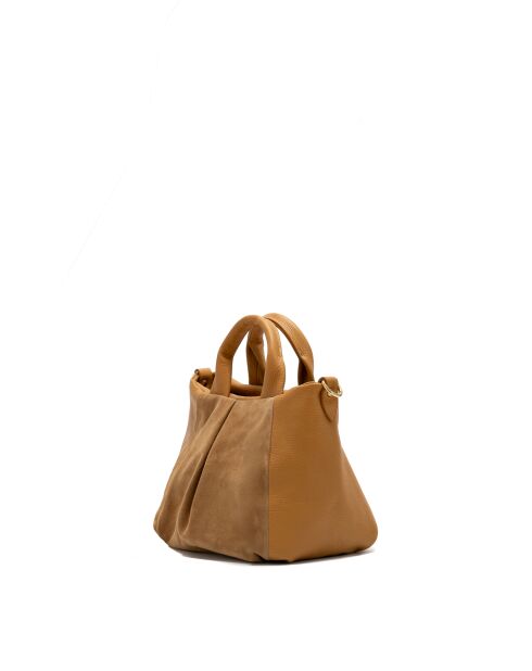Bandolera Jeti de piel camel - 31x24x12 cm