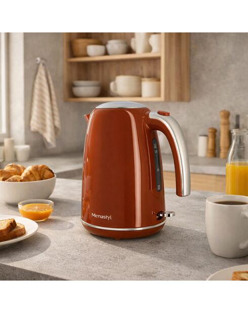 Bouilloire rétro Brique inox/terracotta - 1,7 L