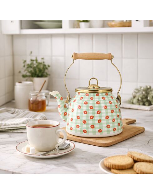 Bouilloire Vichy Bisous verte - 2,5 L