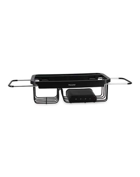 Escurridor extensible de acero inoxidable/negro - 31x15,4x10 cm