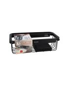 Escurridor extensible de acero inoxidable/negro - 31x15,4x10 cm