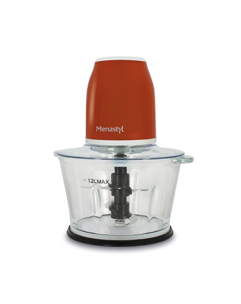 Hachoir rétro Brique terracotta/transparent - 1,2 L