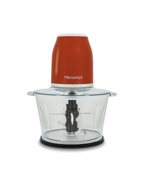Hachoir rétro Brique terracotta/transparent - 1,2 L